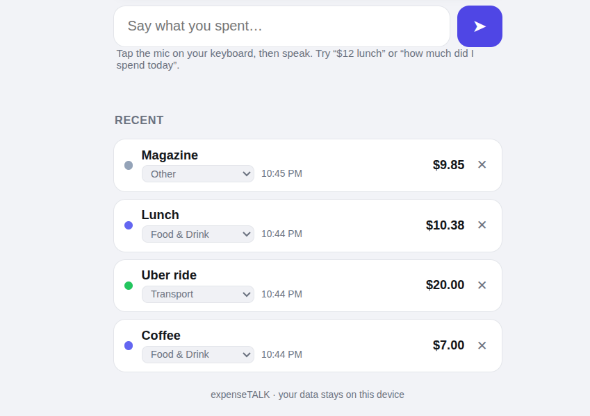ExpenseTALK App 1