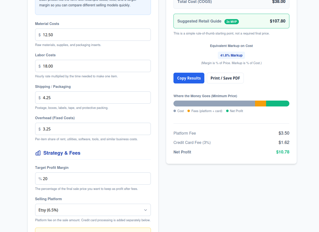 Profit Calculation Tool 1